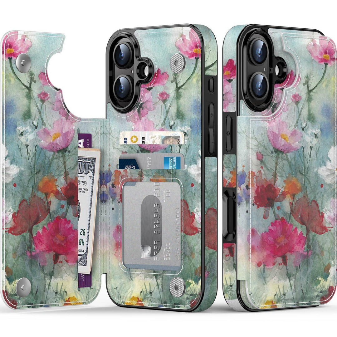 Wildflower Wallet Case for iPhone 16 Pro - DOKUTRONIX
