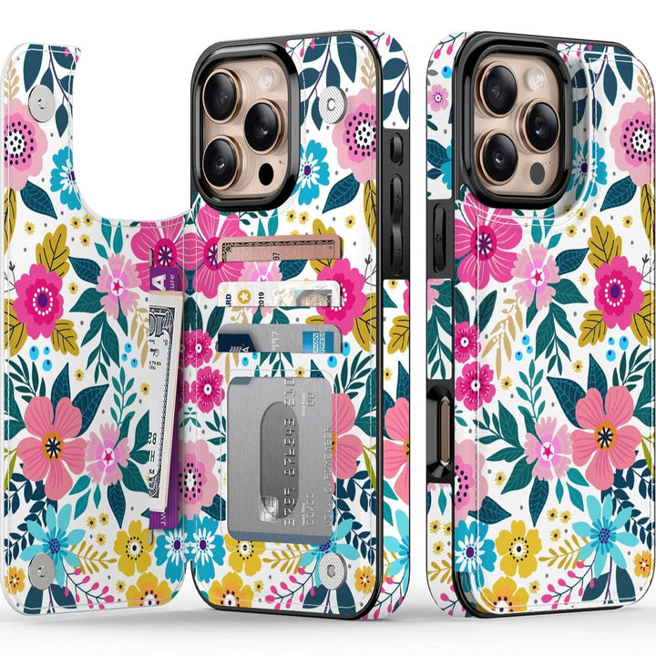 Wildflower Wallet Case for iPhone 16 Pro - DOKUTRONIX