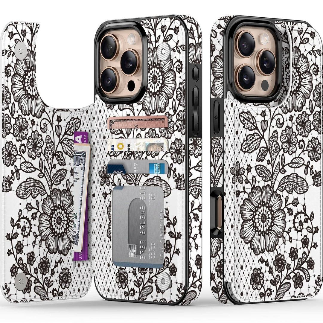 Wildflower Wallet Case for iPhone 16 Pro - DOKUTRONIX