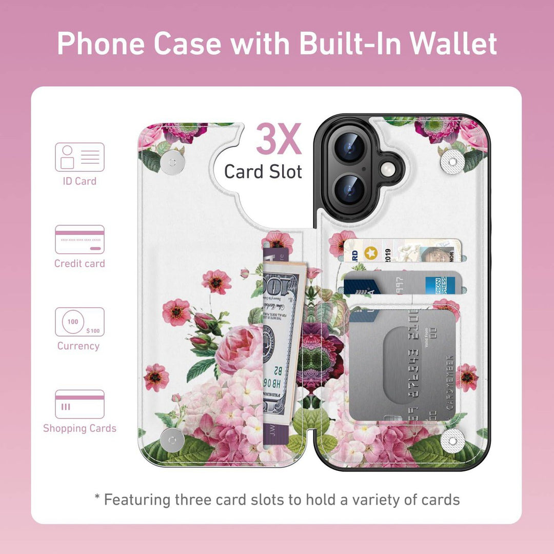 Wildflower Wallet Case for iPhone 16 Pro - DOKUTRONIX