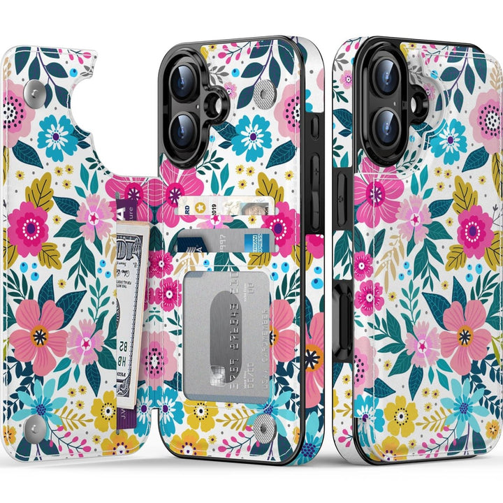 Wildflower Wallet Case for iPhone 16 Pro - DOKUTRONIX