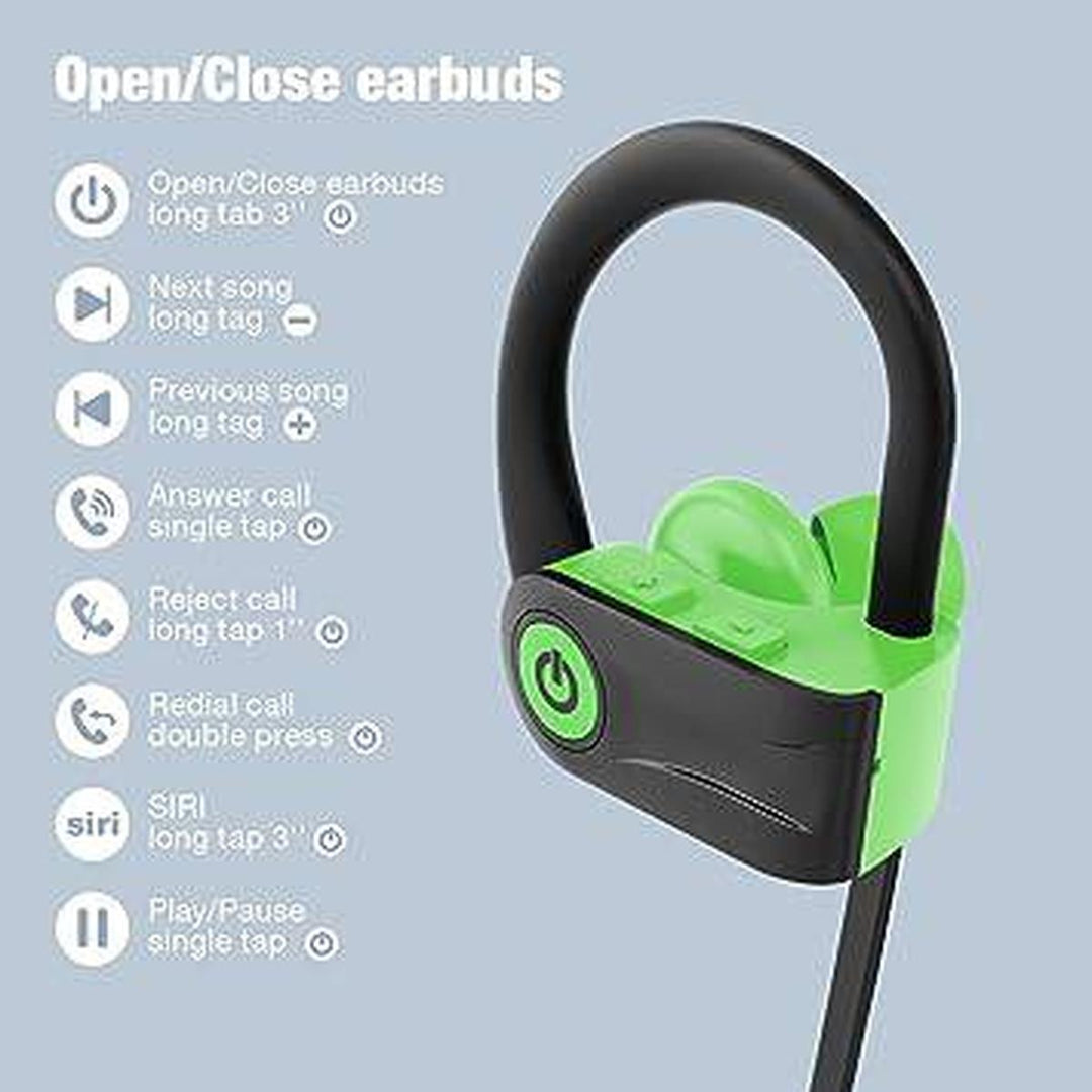 BassWave Green Wireless Headphones - DOKUTRONIX