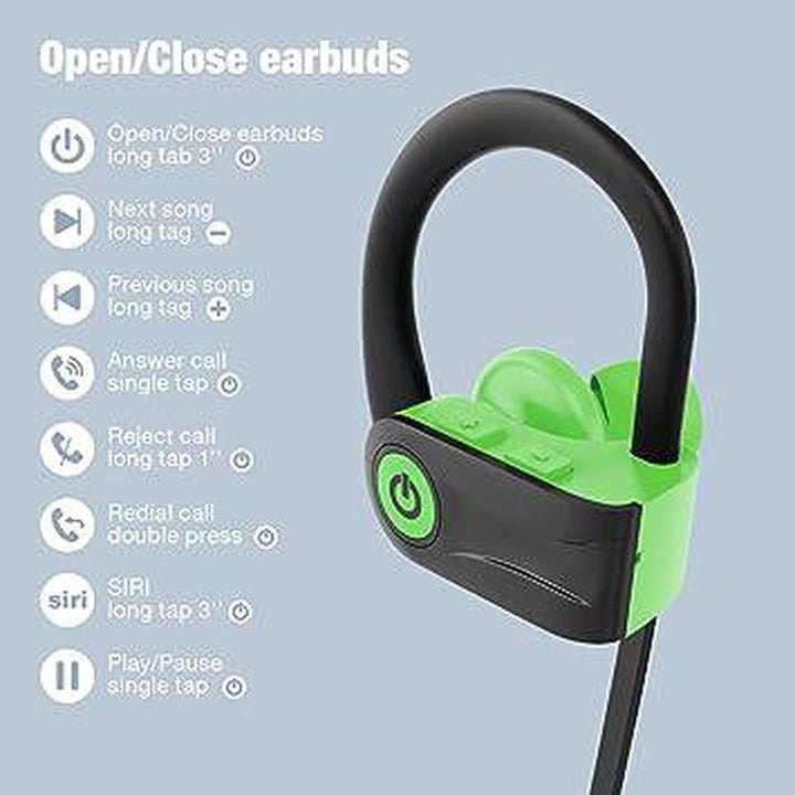 BassWave Green Wireless Headphones - DOKUTRONIX