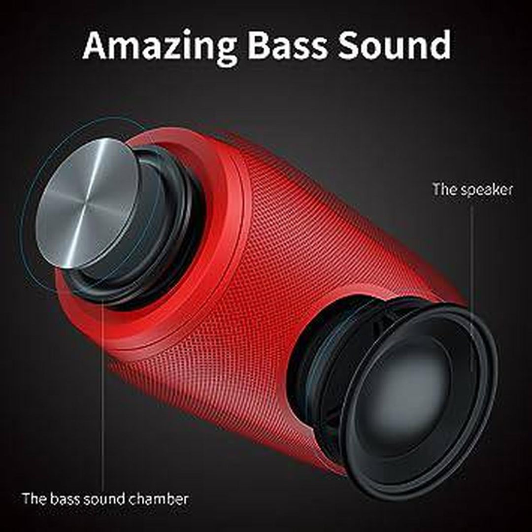 AquaBeat Pro: Wireless Red Bluetooth Speaker - DOKUTRONIX