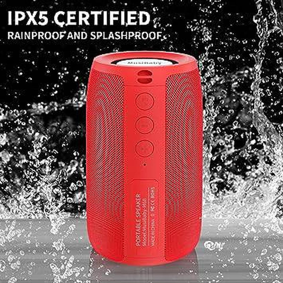 AquaBeat Pro: Wireless Red Bluetooth Speaker - DOKUTRONIX