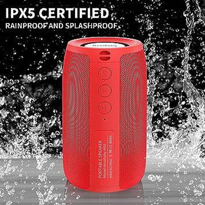 AquaBeat Pro: Wireless Red Bluetooth Speaker - DOKUTRONIX