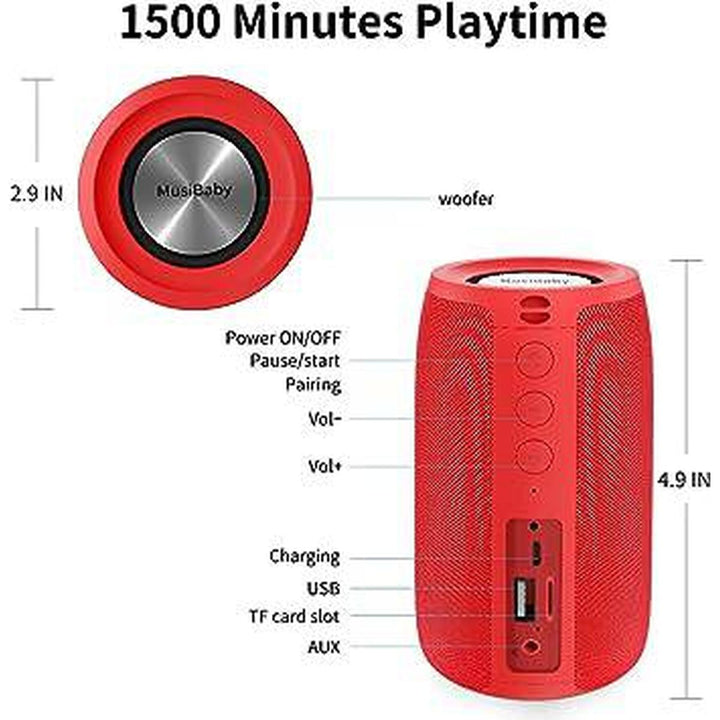 AquaBeat Pro: Wireless Red Bluetooth Speaker - DOKUTRONIX