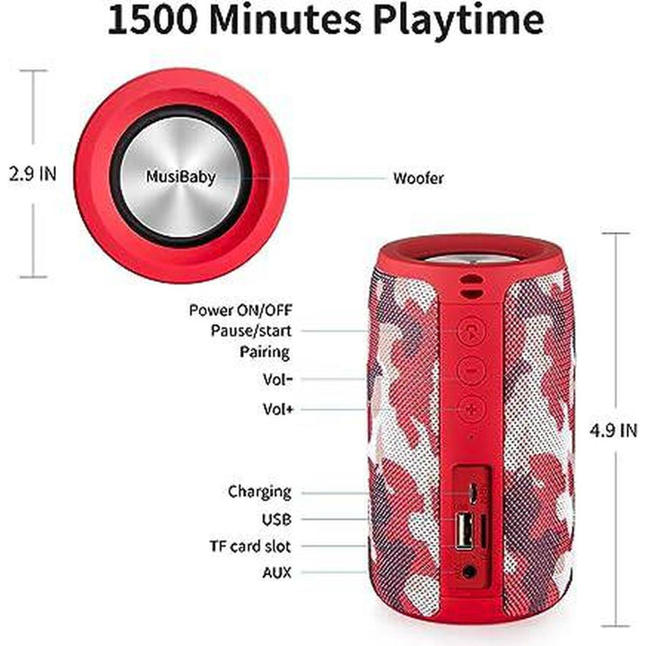 Waterproof Red Speaker - Dual Pair, Long Play - DOKUTRONIX