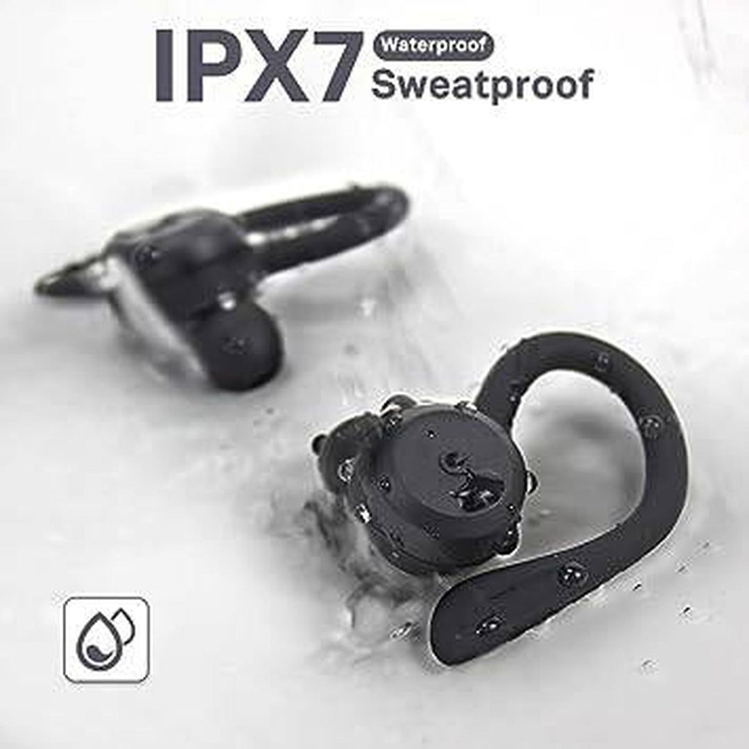 AquaBass Wireless Sport Earbuds - Deep Bass Black - DOKUTRONIX