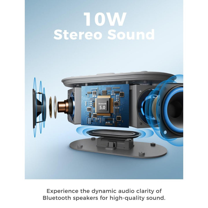 Wireless Qi Clock Radio with Bluetooth Speaker - DOKUTRONIX