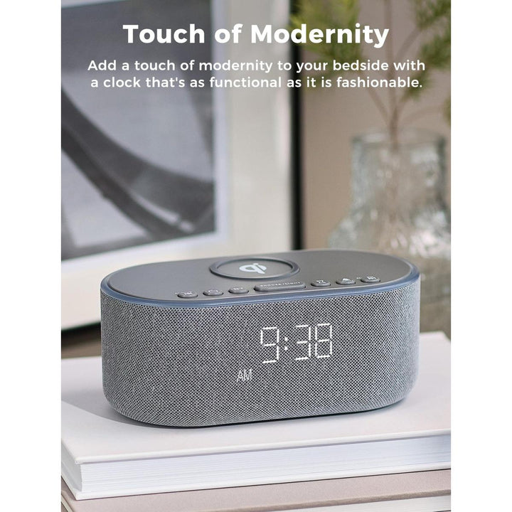 Wireless Qi Clock Radio with Bluetooth Speaker - DOKUTRONIX