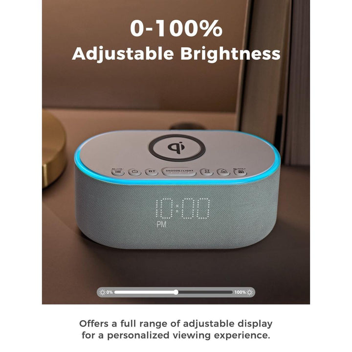 Wireless Qi Clock Radio with Bluetooth Speaker - DOKUTRONIX