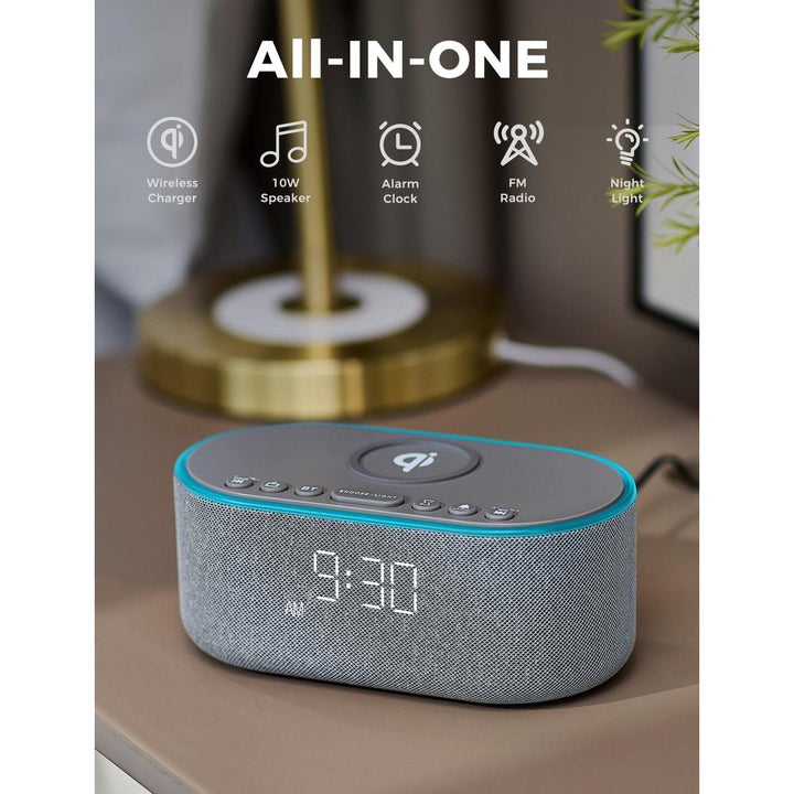 Wireless Qi Clock Radio with Bluetooth Speaker - DOKUTRONIX