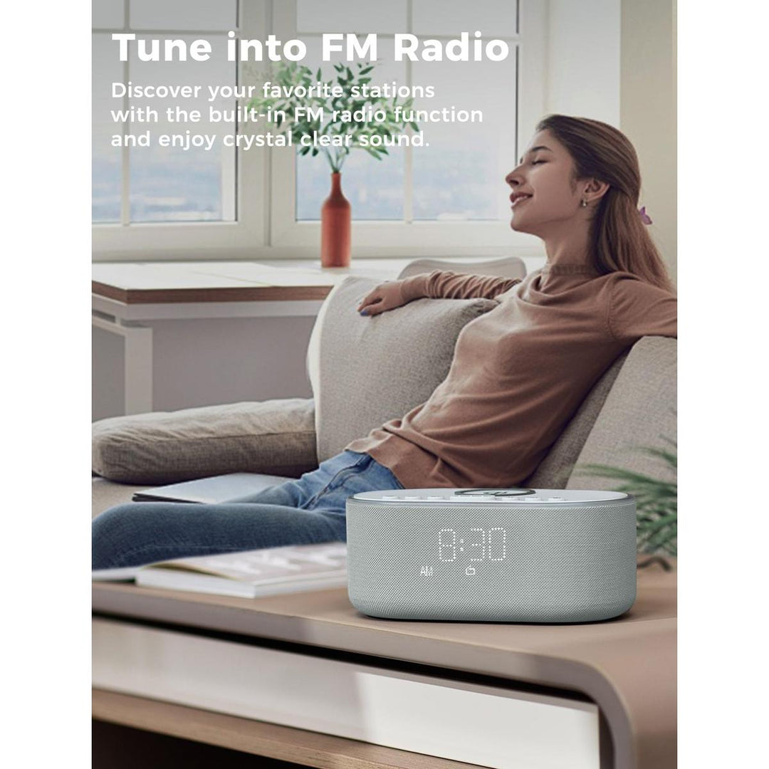 Wireless Qi Clock Radio with Bluetooth Speaker - DOKUTRONIX