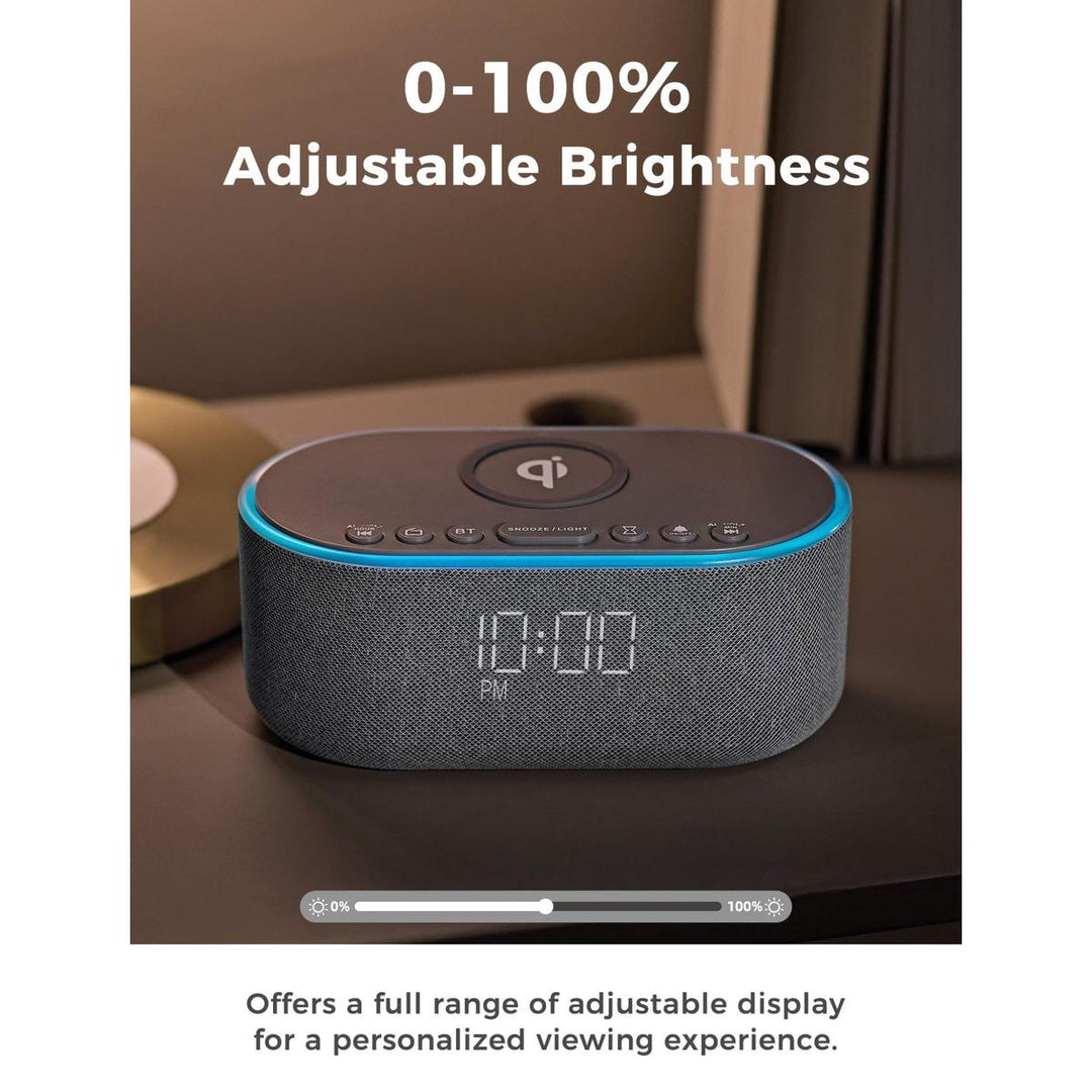 Wireless Qi Clock Radio with Bluetooth Speaker - DOKUTRONIX