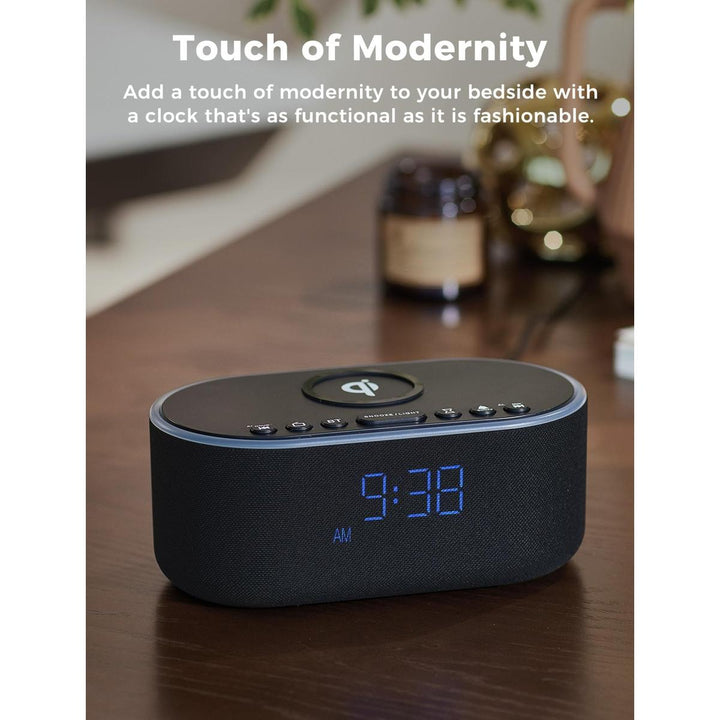 Wireless Qi Clock Radio with Bluetooth Speaker - DOKUTRONIX
