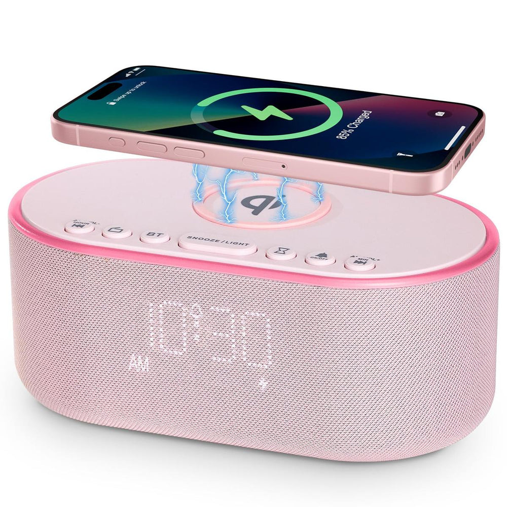 Wireless Qi Clock Radio with Bluetooth Speaker - DOKUTRONIX