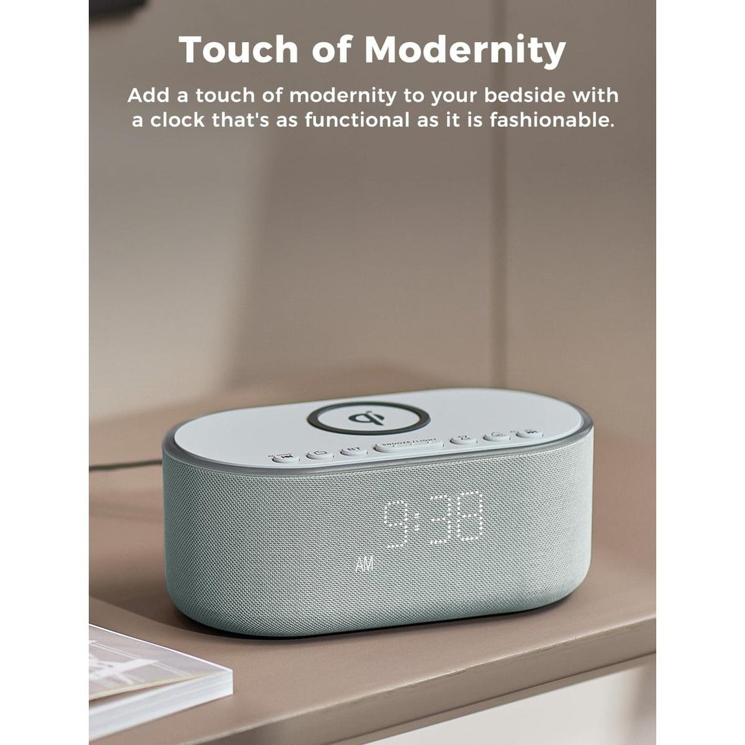 Wireless Qi Clock Radio with Bluetooth Speaker - DOKUTRONIX