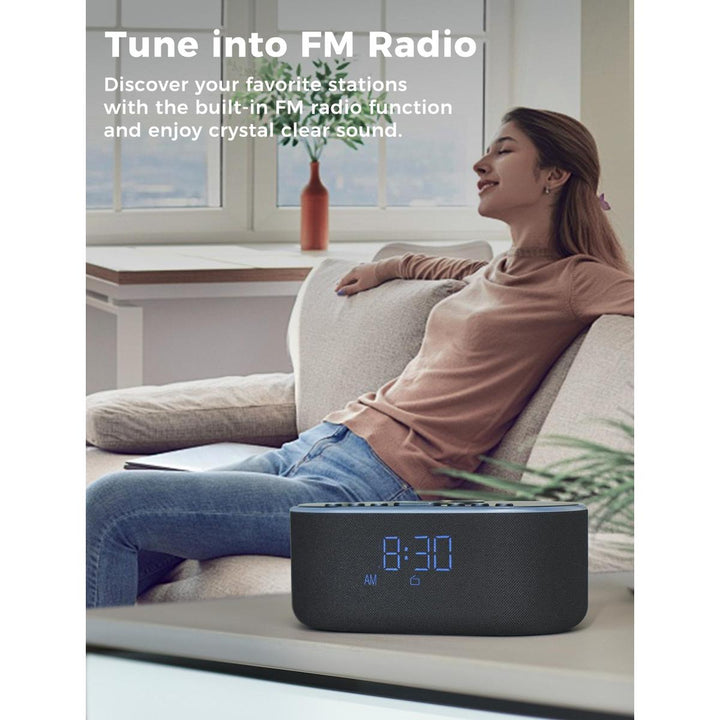 Wireless Qi Clock Radio with Bluetooth Speaker - DOKUTRONIX