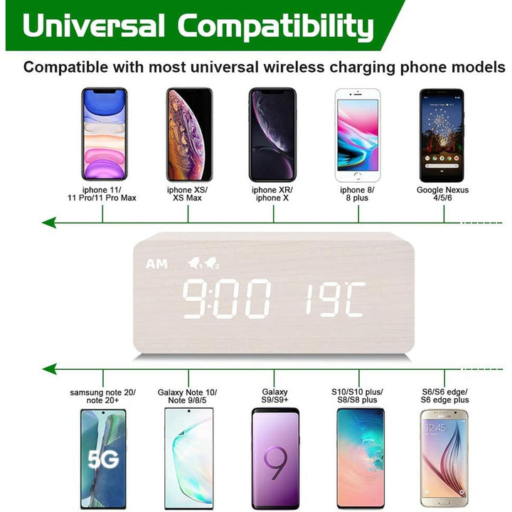 WoodenChargeAlrm: Dimmer, Dual Alarm, Weekday/Weekend - DOKUTRONIX