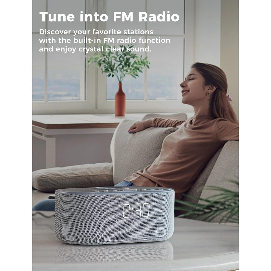 Wireless Qi Clock Radio with Bluetooth Speaker - DOKUTRONIX