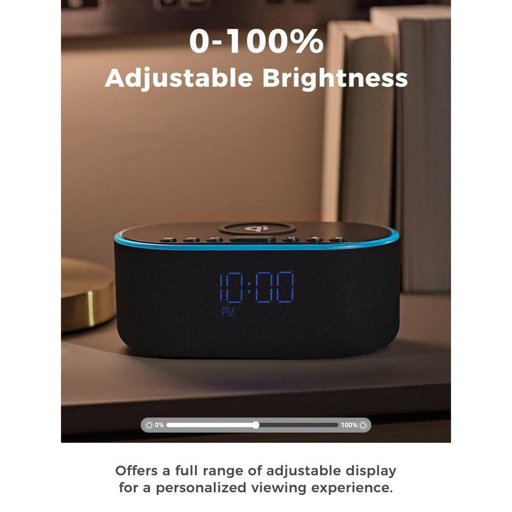 Wireless Qi Clock Radio with Bluetooth Speaker - DOKUTRONIX