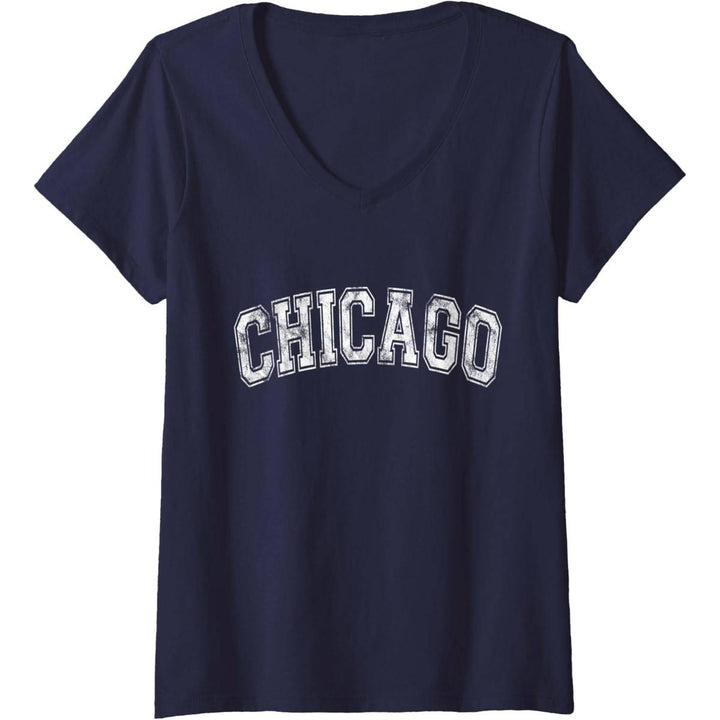 Vintage Illinois V-Neck Tee - Chicago Classic - DOKUTRONIX