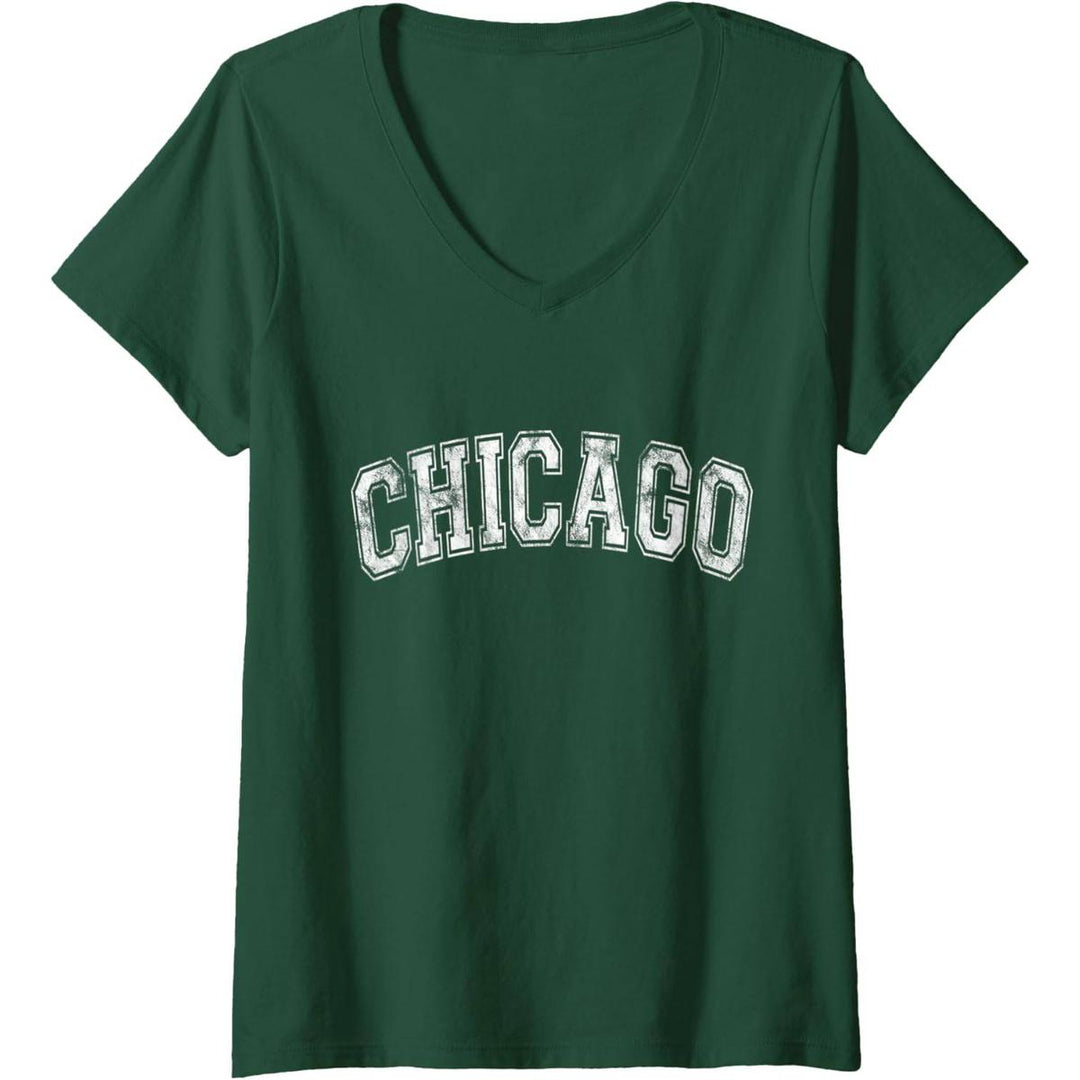 Vintage Illinois V-Neck Tee - Chicago Classic - DOKUTRONIX