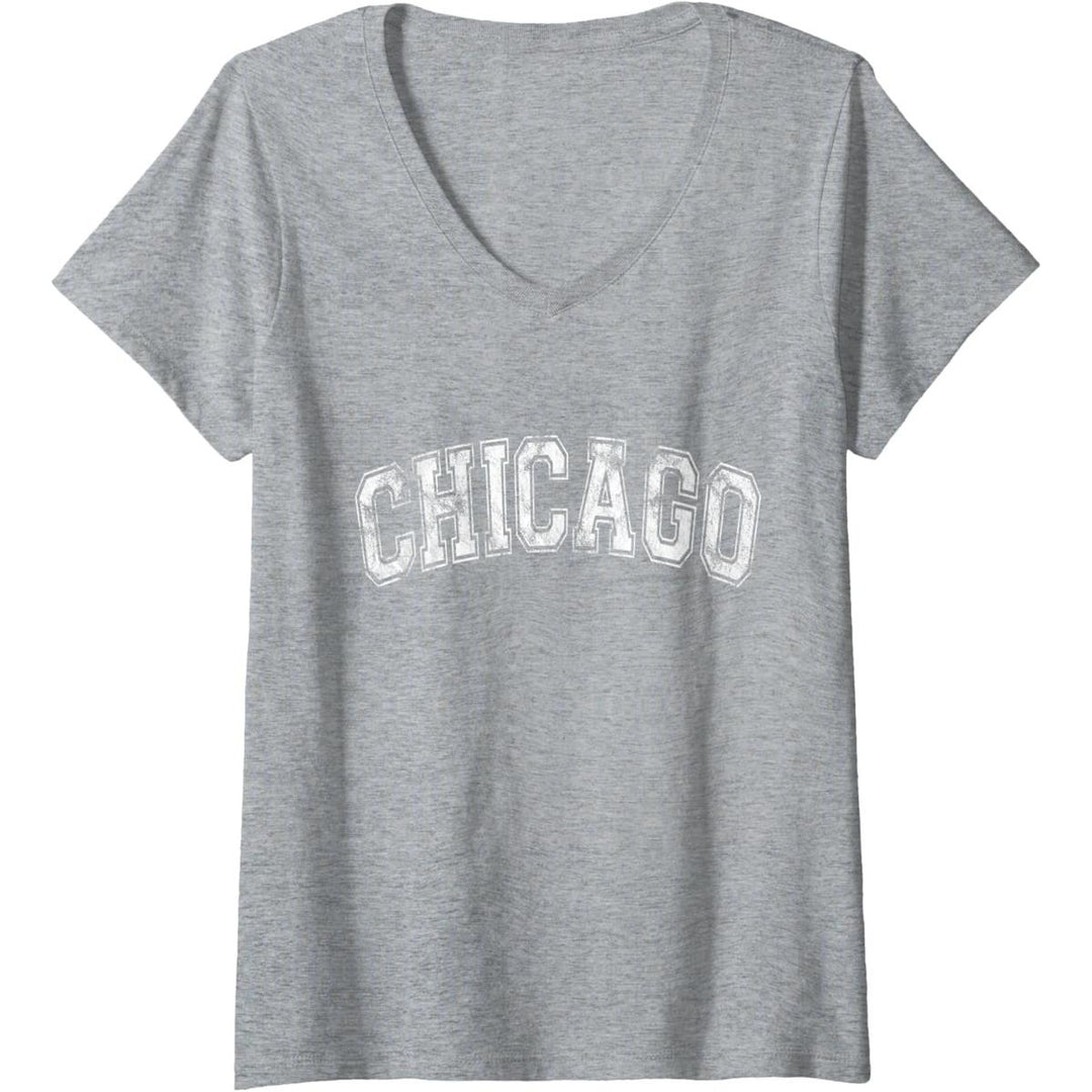Vintage Illinois V-Neck Tee - Chicago Classic - DOKUTRONIX