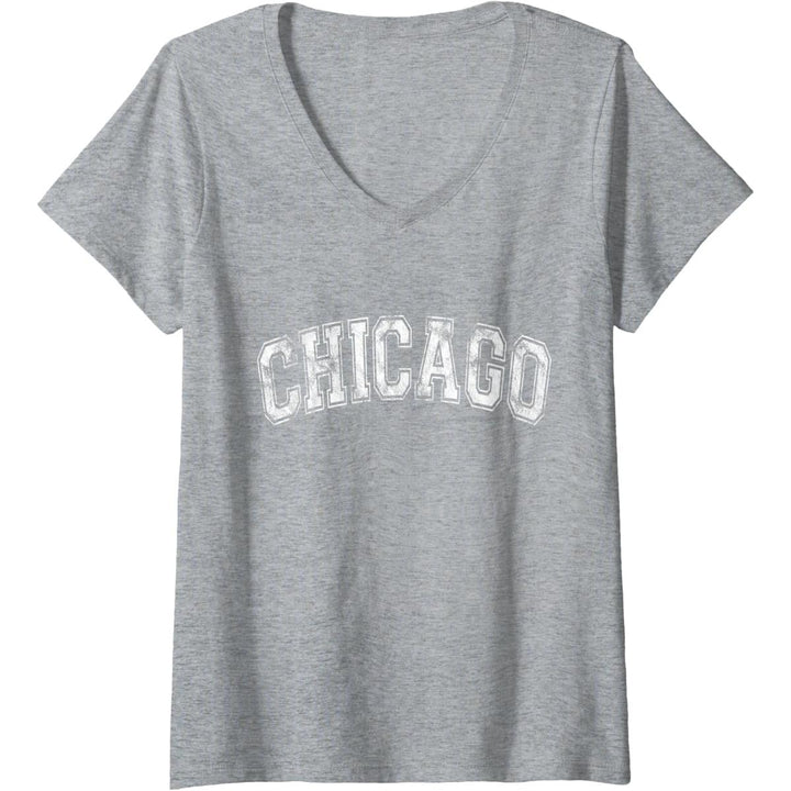 Vintage Illinois V-Neck Tee - Chicago Classic - DOKUTRONIX