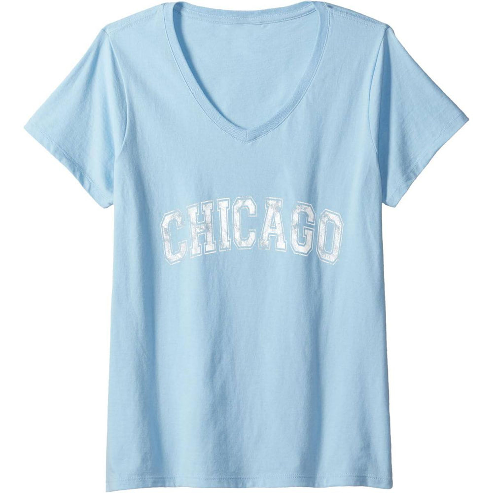 Vintage Illinois V-Neck Tee - Chicago Classic - DOKUTRONIX