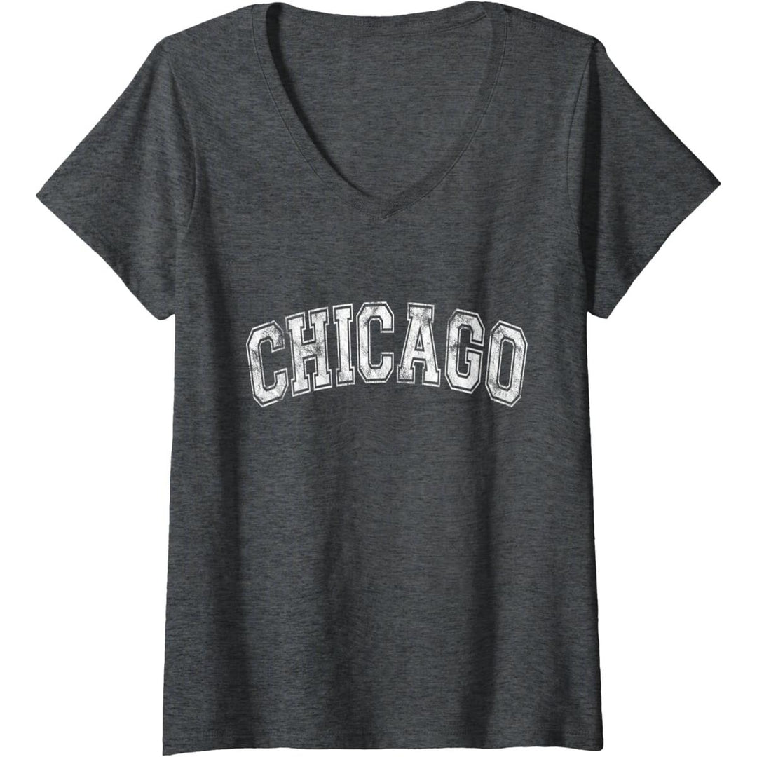 Vintage Illinois V-Neck Tee - Chicago Classic - DOKUTRONIX