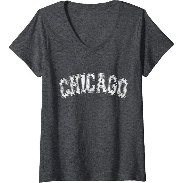 Vintage Illinois V-Neck Tee - Chicago Classic - DOKUTRONIX