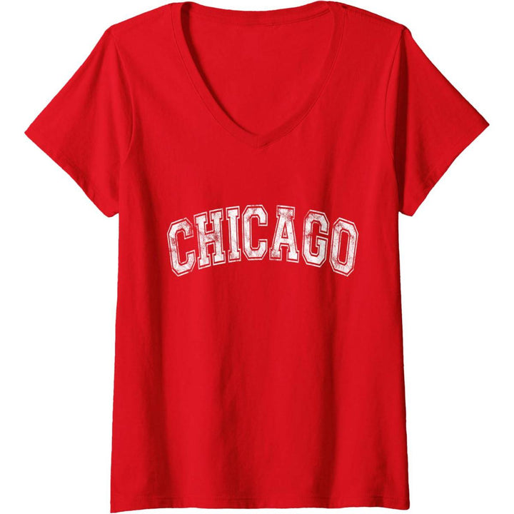 Vintage Illinois V-Neck Tee - Chicago Classic - DOKUTRONIX