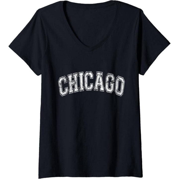 Vintage Illinois V-Neck Tee - Chicago Classic - DOKUTRONIX