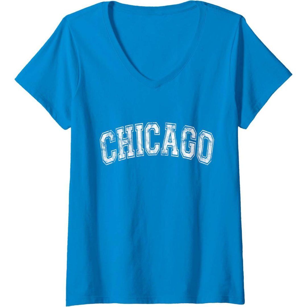 Vintage Illinois V-Neck Tee - Chicago Classic - DOKUTRONIX