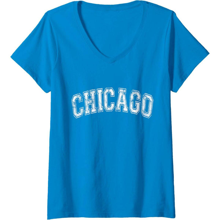 Vintage Illinois V-Neck Tee - Chicago Classic - DOKUTRONIX