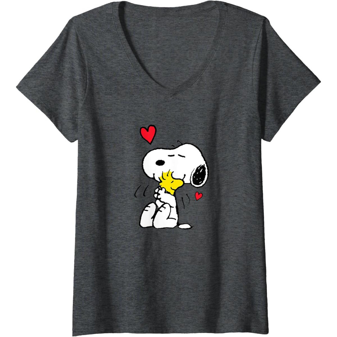 Snoopy Love V-Neck Tee for Women - DOKUTRONIX