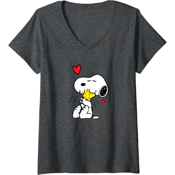 Snoopy Love V-Neck Tee for Women - DOKUTRONIX