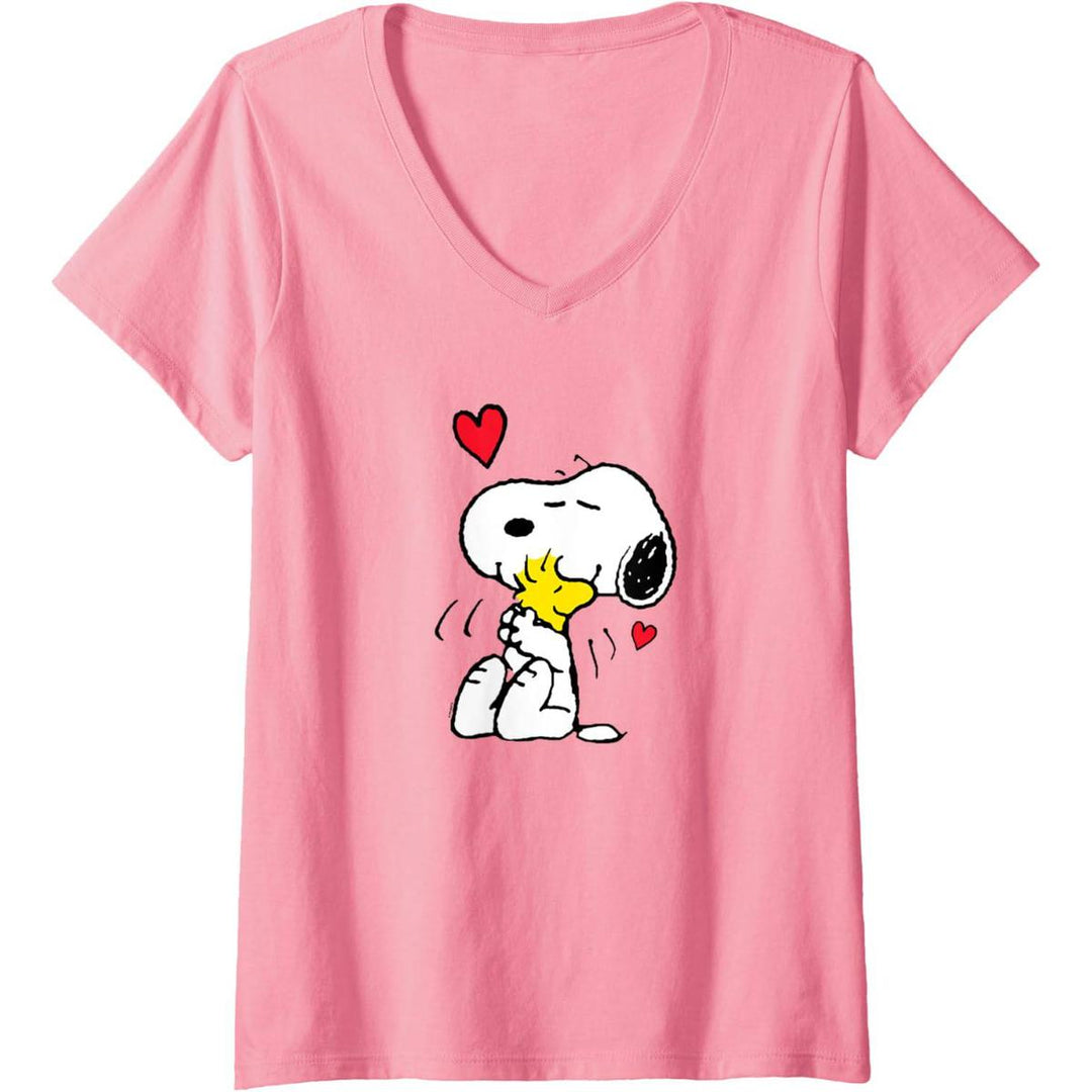 Snoopy Love V-Neck Tee for Women - DOKUTRONIX