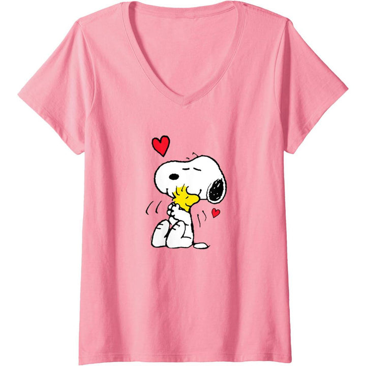 Snoopy Love V-Neck Tee for Women - DOKUTRONIX