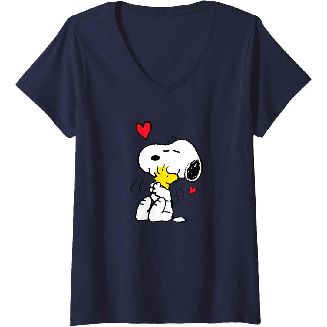 Snoopy Love V-Neck Tee for Women - DOKUTRONIX