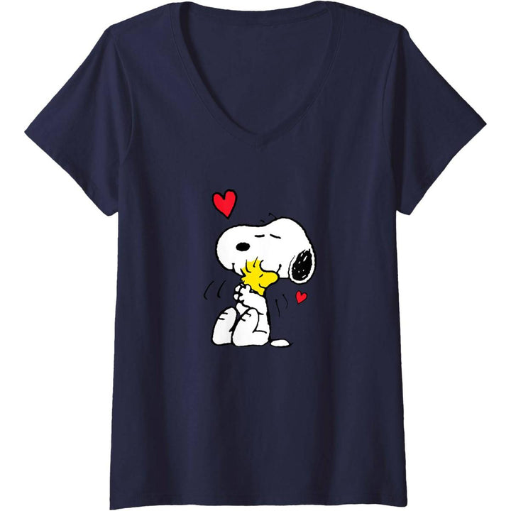 Snoopy Love V-Neck Tee for Women - DOKUTRONIX