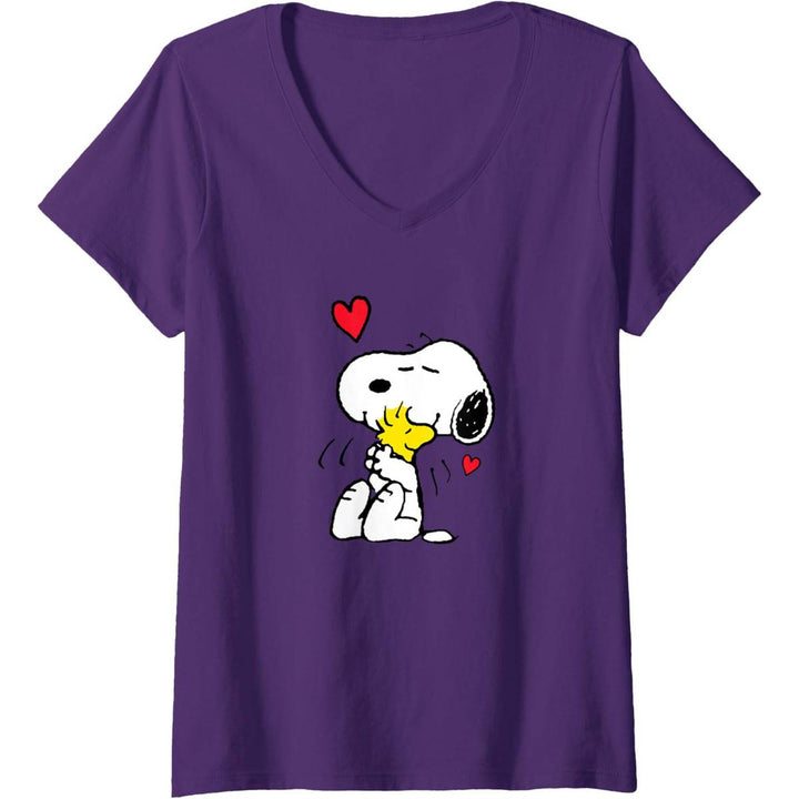 Snoopy Love V-Neck Tee for Women - DOKUTRONIX