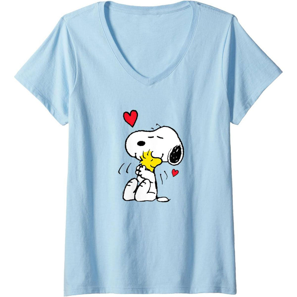Snoopy Love V-Neck Tee for Women - DOKUTRONIX