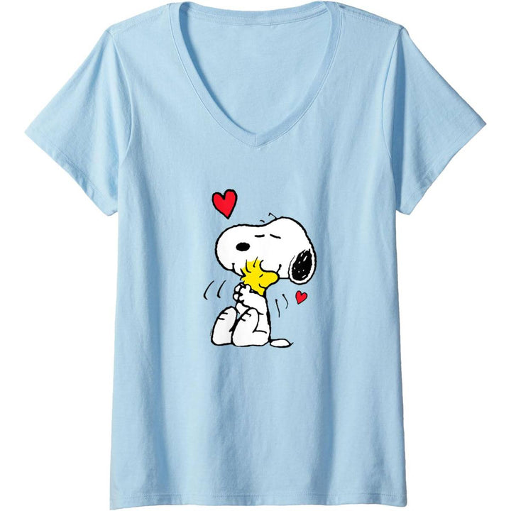 Snoopy Love V-Neck Tee for Women - DOKUTRONIX