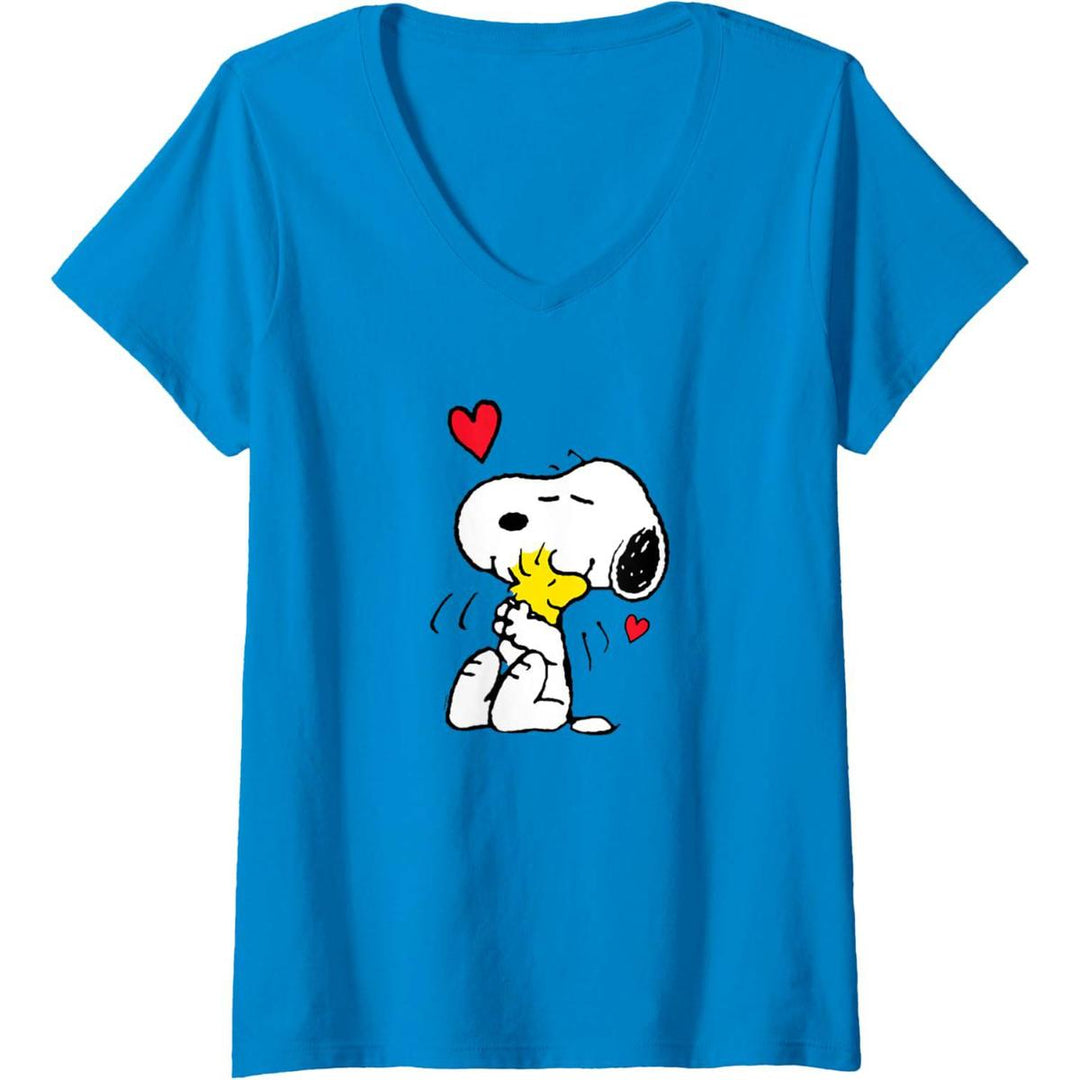 Snoopy Love V-Neck Tee for Women - DOKUTRONIX