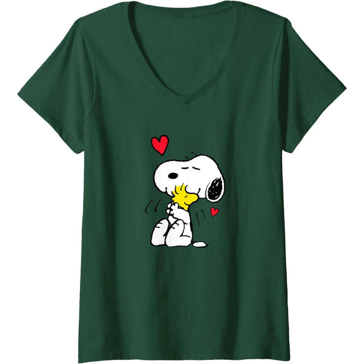 Snoopy Love V-Neck Tee for Women - DOKUTRONIX