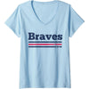 Retro Braves V-Neck Tee - Three Stripe Classic