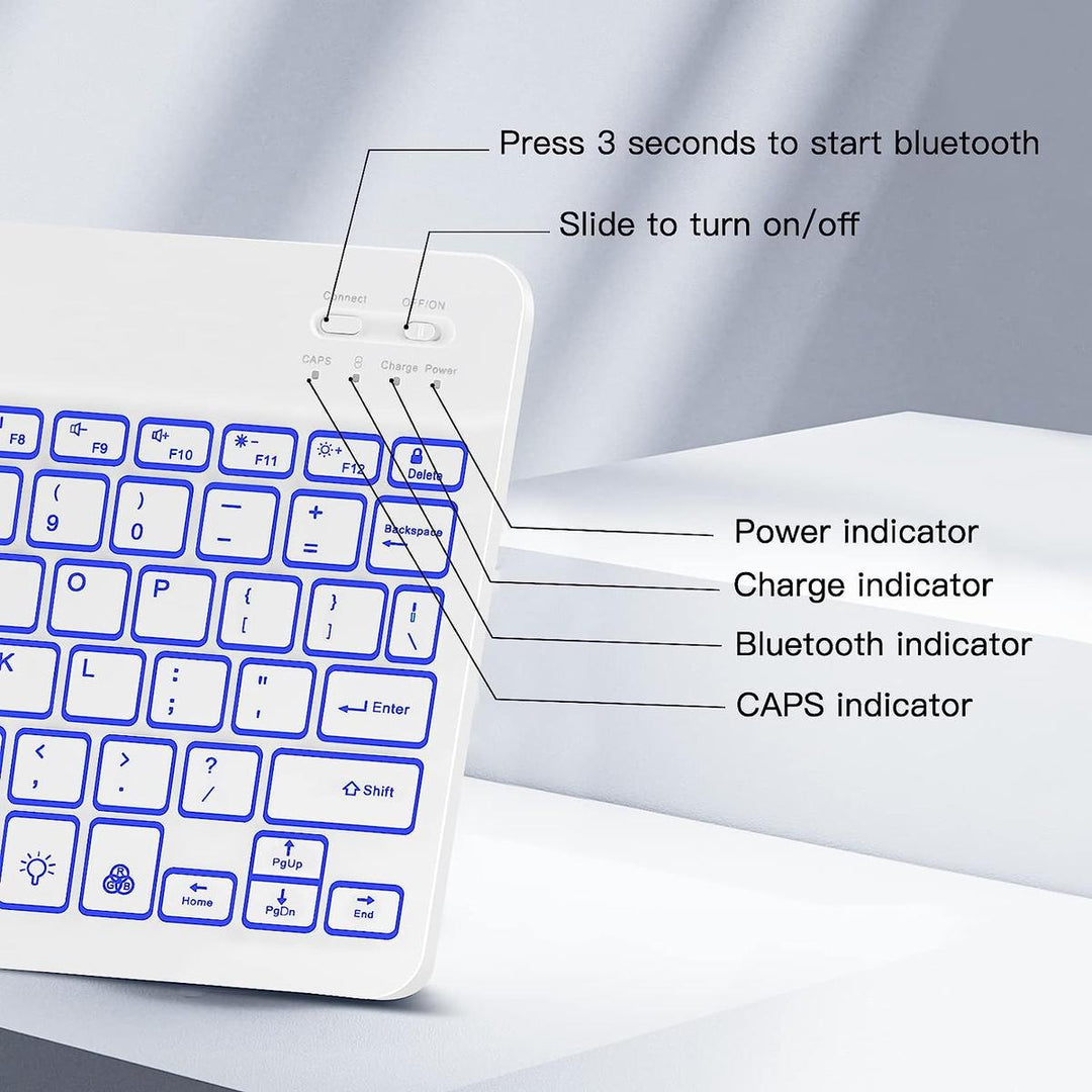 XIWMIX ColorGlow Ultra-Slim Bluetooth Keyboard - DOKUTRONIX